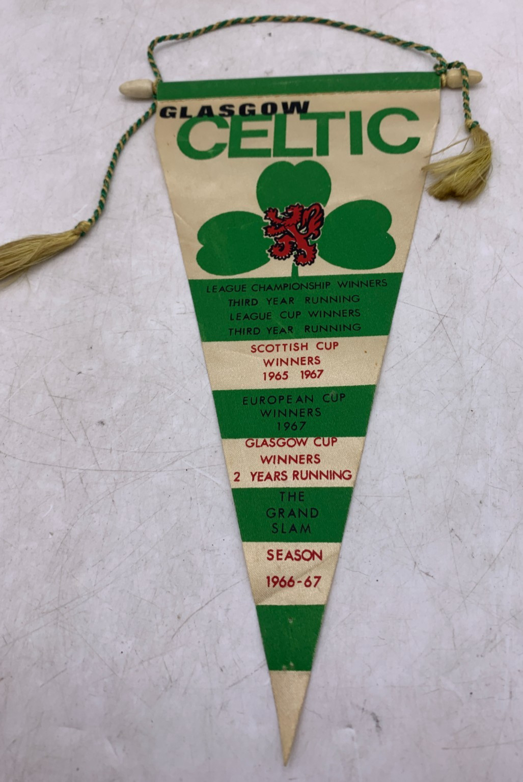 VINTAGE Football Glasgow Celtic FC 1960s Millar Football Pennant for sale on Ebay