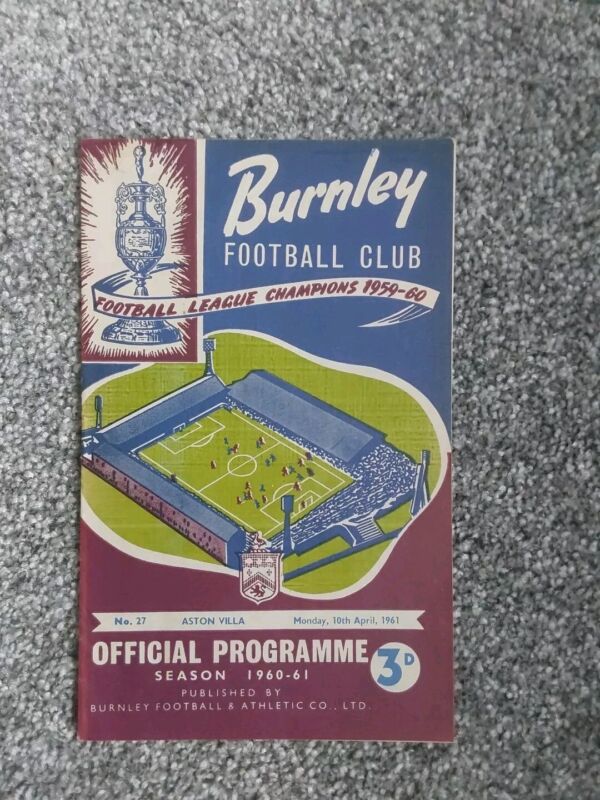 1961 Burnley v Aston Villa League Cup Semi Final 1st Leg at TURF MOOR for sale on Ebay