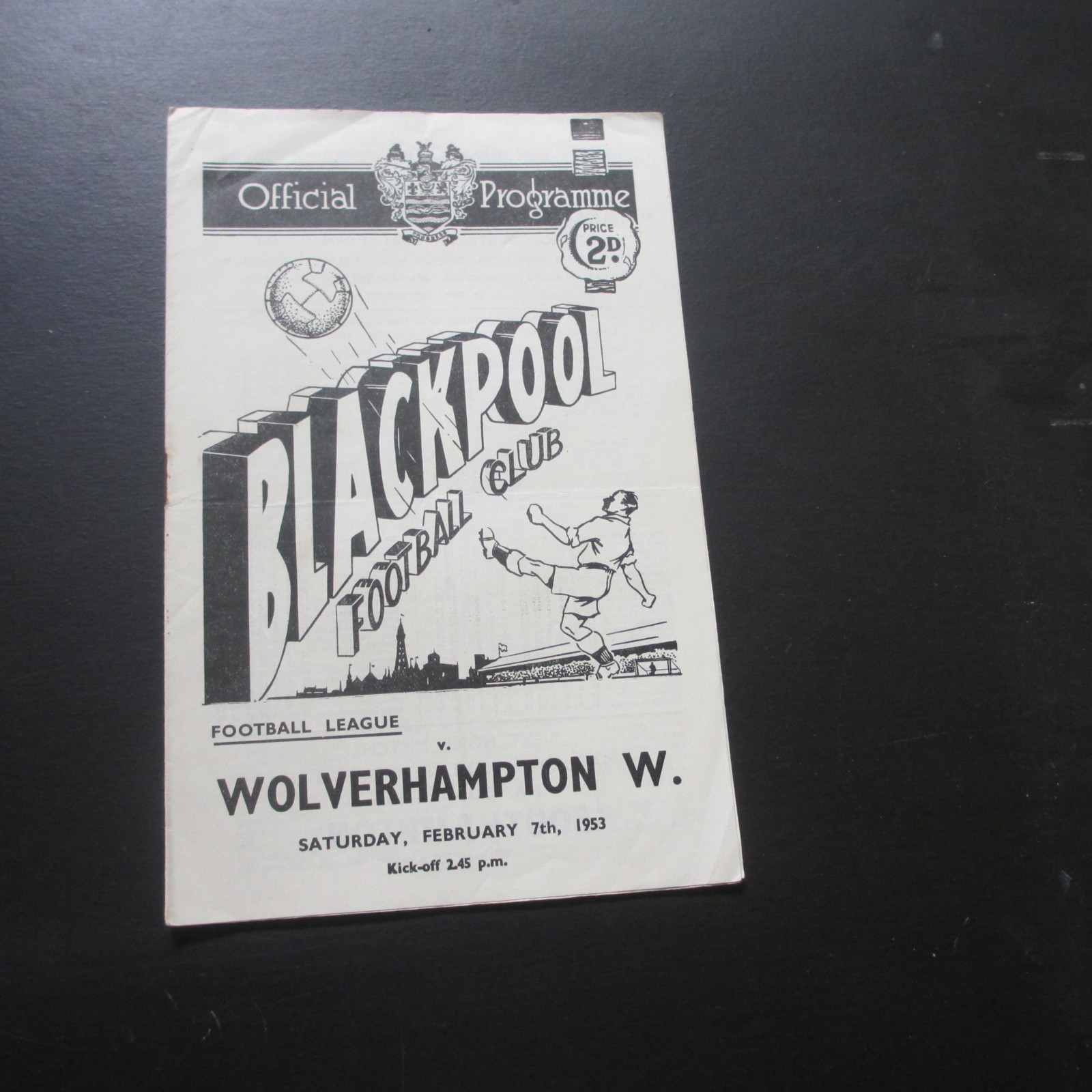Blackpool v Wolves Div 1 1952/3 for sale on Ebay