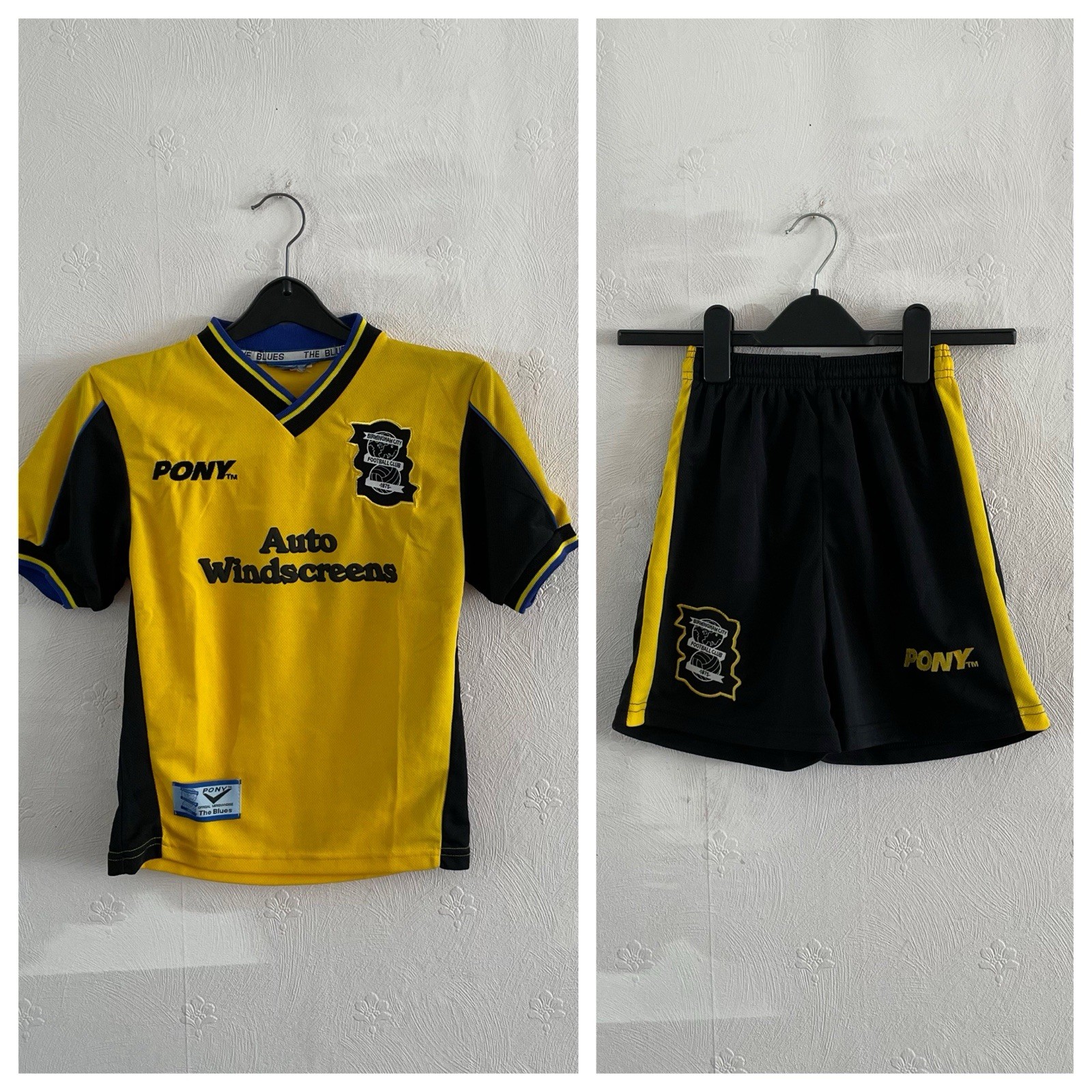 BIRMINGHAM CITY AWAY KIT 1997/98 - SB - YELLOW - KIDS FOOTBALL RETRO PONY for sale on Ebay