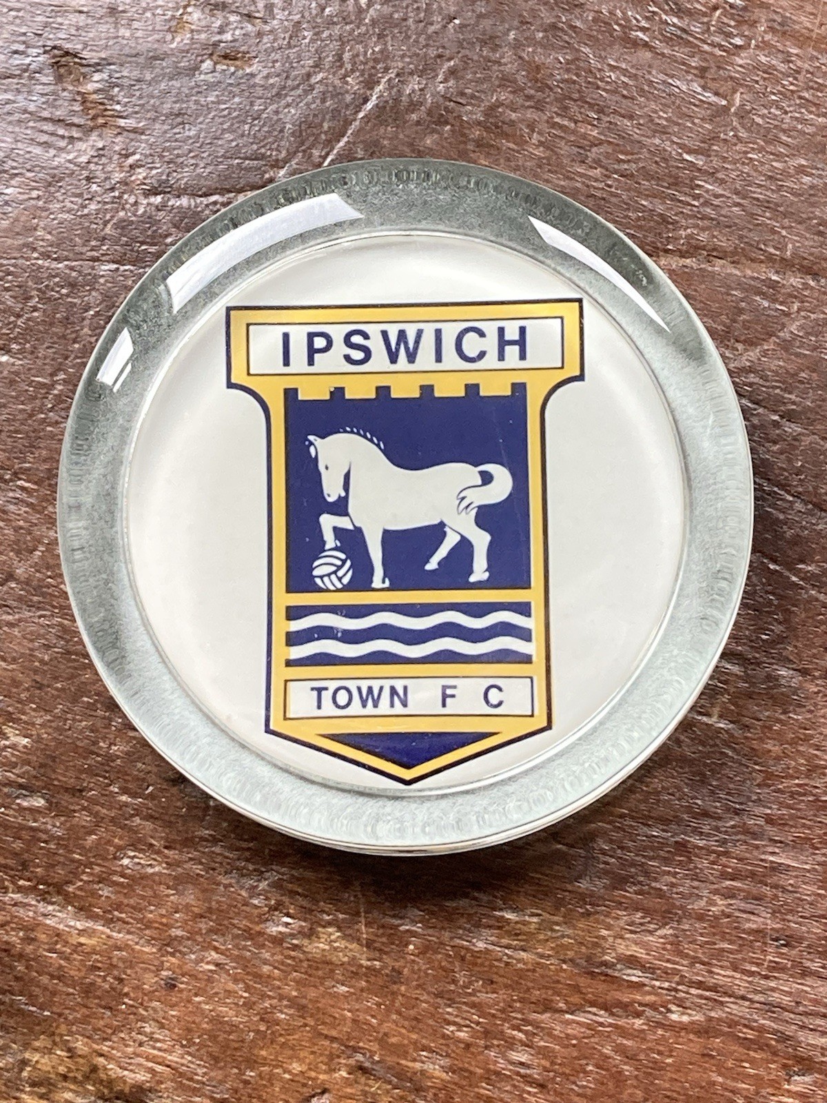 Vintage Ipswich Town Football Club Emblem Paperweight 90mm in Diameter 293 grams for sale on Ebay
