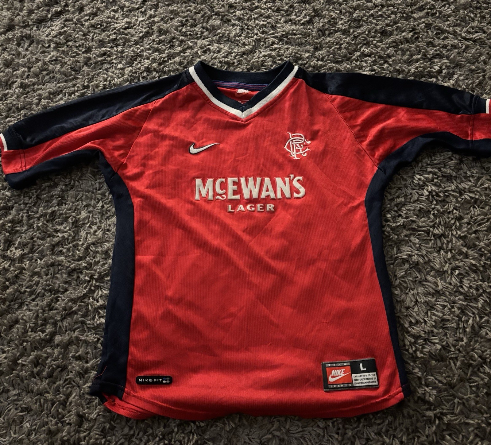 adidas McEwans Glasgow Rangers Football Shirt Vintage Shirt 1994-1996 Large Boys for sale on Ebay