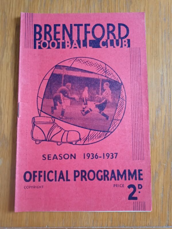 Brentford v West Bromwich Albion. 21st November, 1936. for sale on Ebay