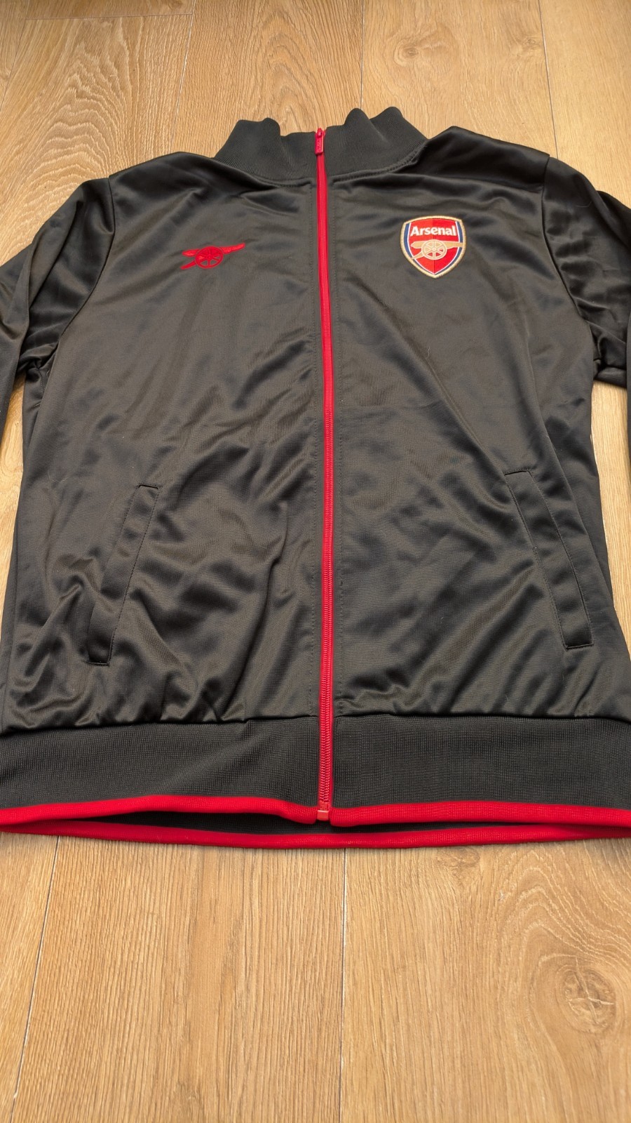 Official Arsenal Black and Red Tracksuit Top / Training Jacket Size Medium for sale on Ebay