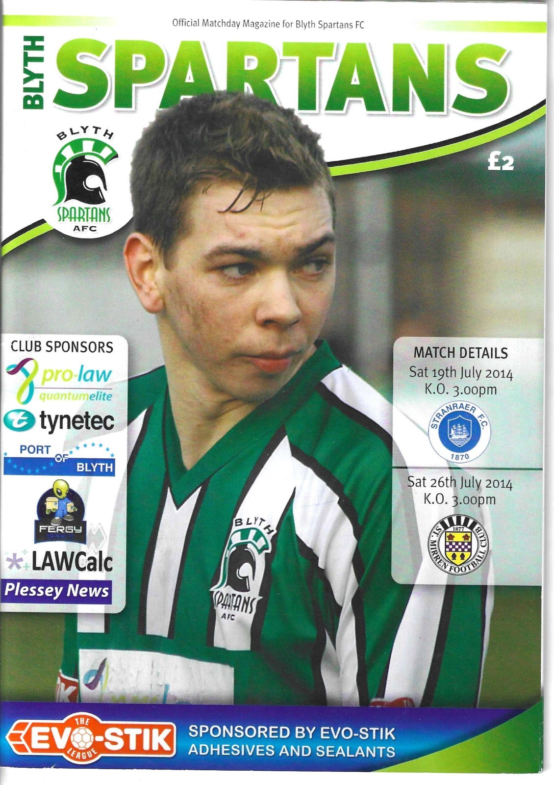 14/15 BLYTH SPARTANS V ST.MIRREN / STRANRAER (FRIENDLIES) for sale on Ebay