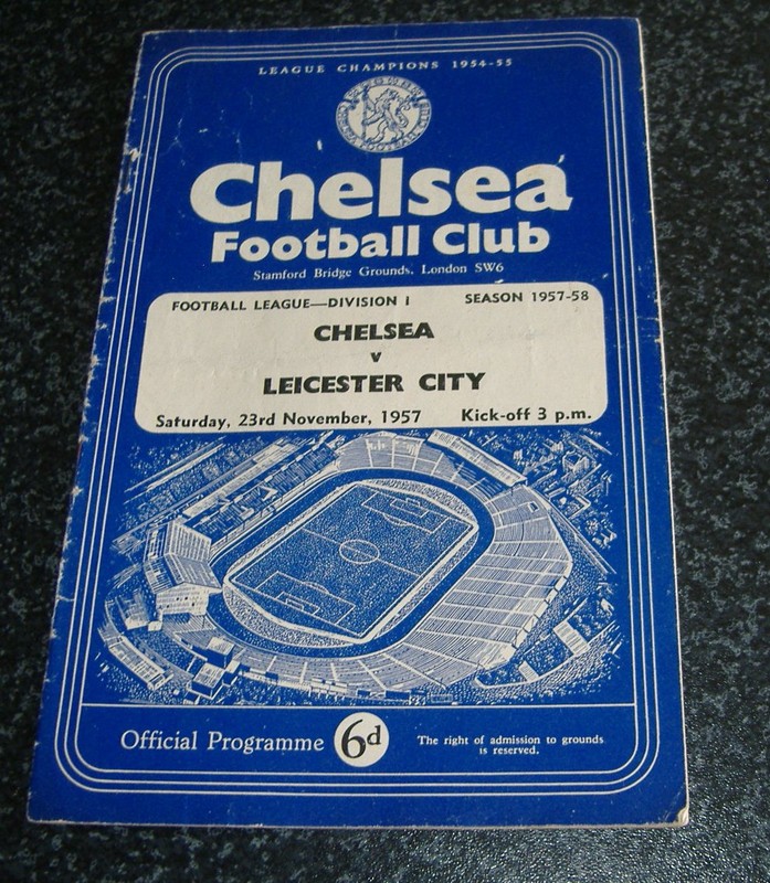 Chelsea v Leicester 1957/58 for sale on Ebay