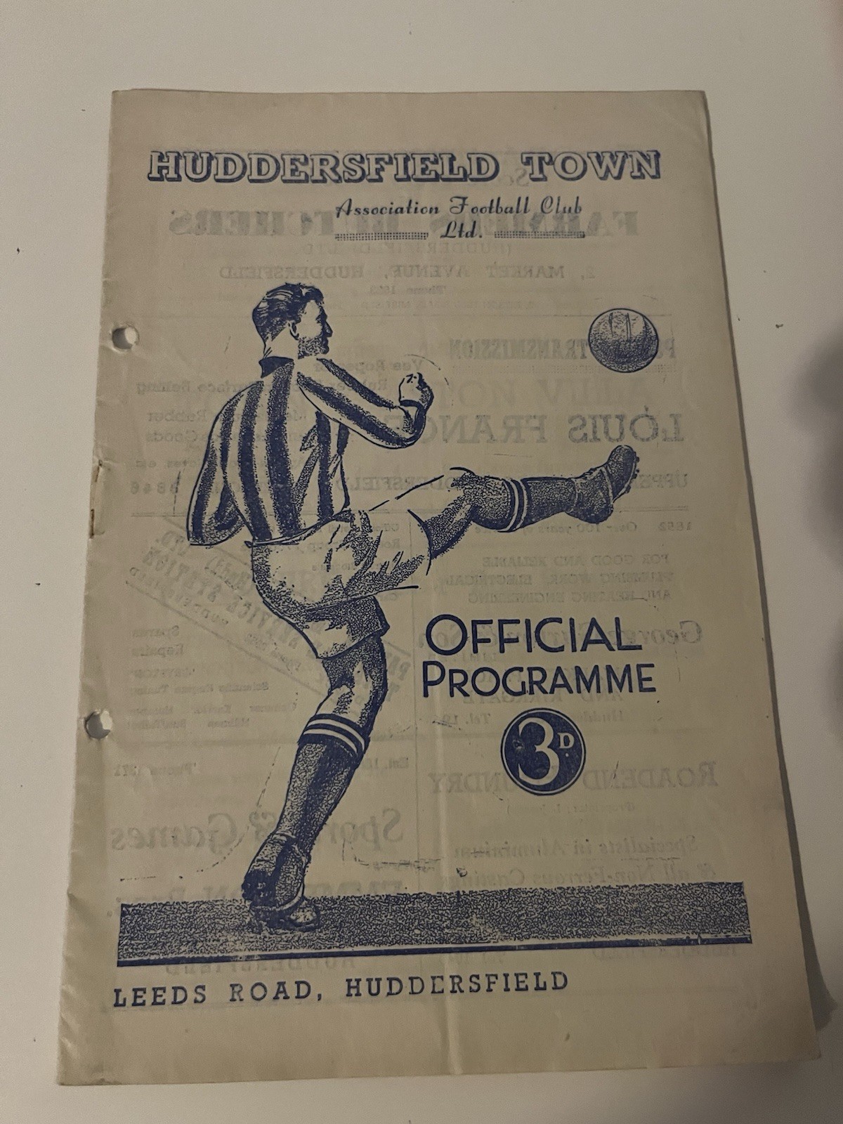 Huddersfield Town v Aston Villa Division One Football Programme Season 1953-1954 for sale on Ebay
