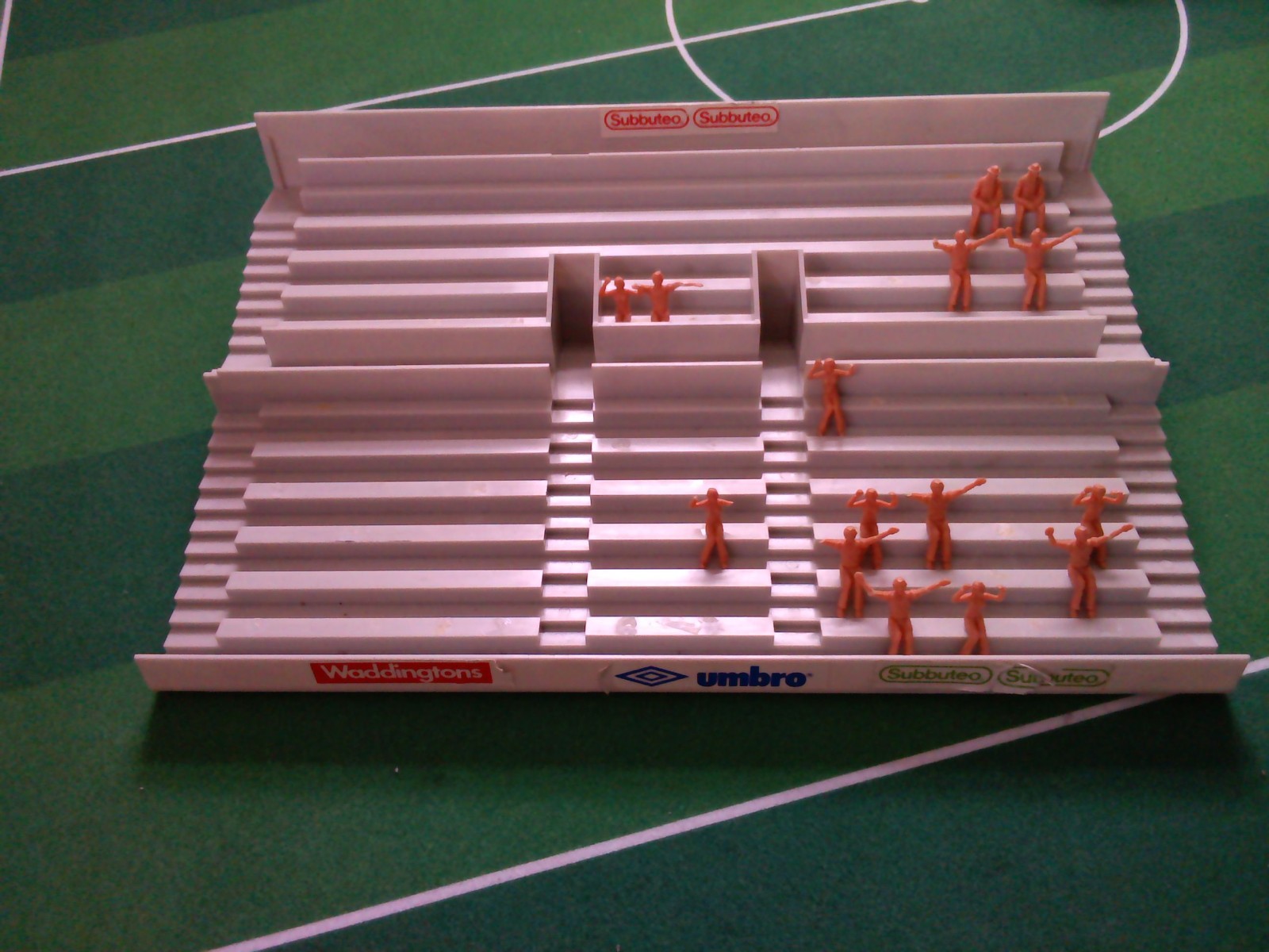 subbuteo terrace with fans glued in please read description. for sale on Ebay