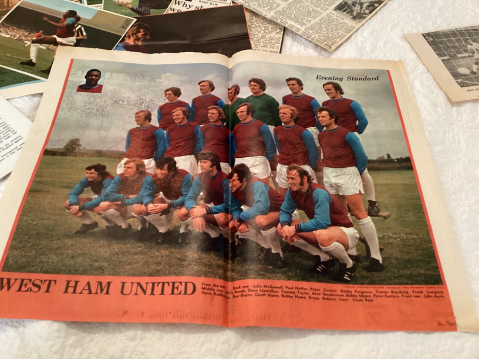 West Ham Hammers Scrapbook Cuttings Poster Hurst Moore Byrne Rare Peters Rare! for sale on Ebay