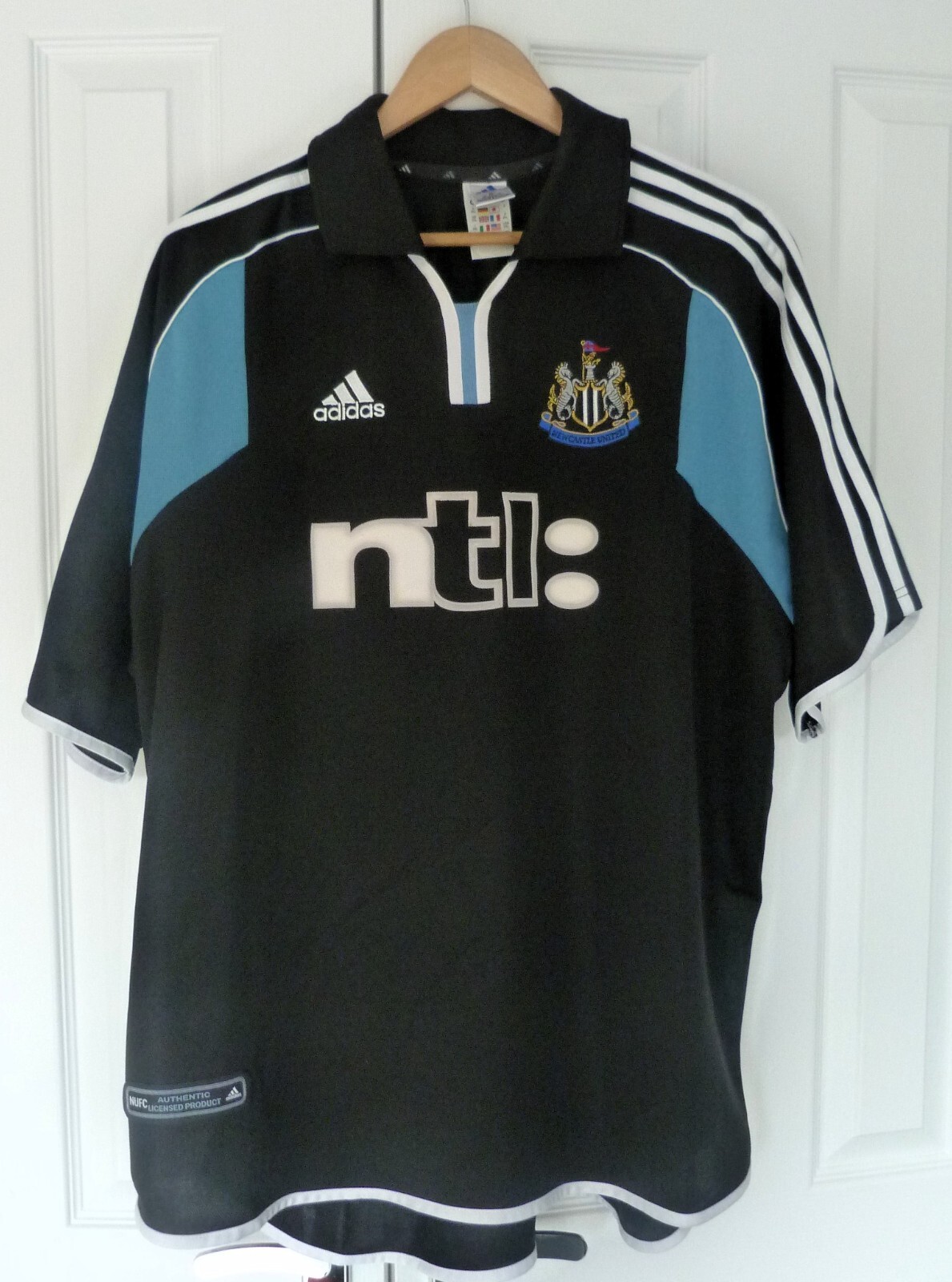 2000/01 Adidas Newcastle United Away Shirt - Shearer - 2XL - ntl: for sale on Ebay