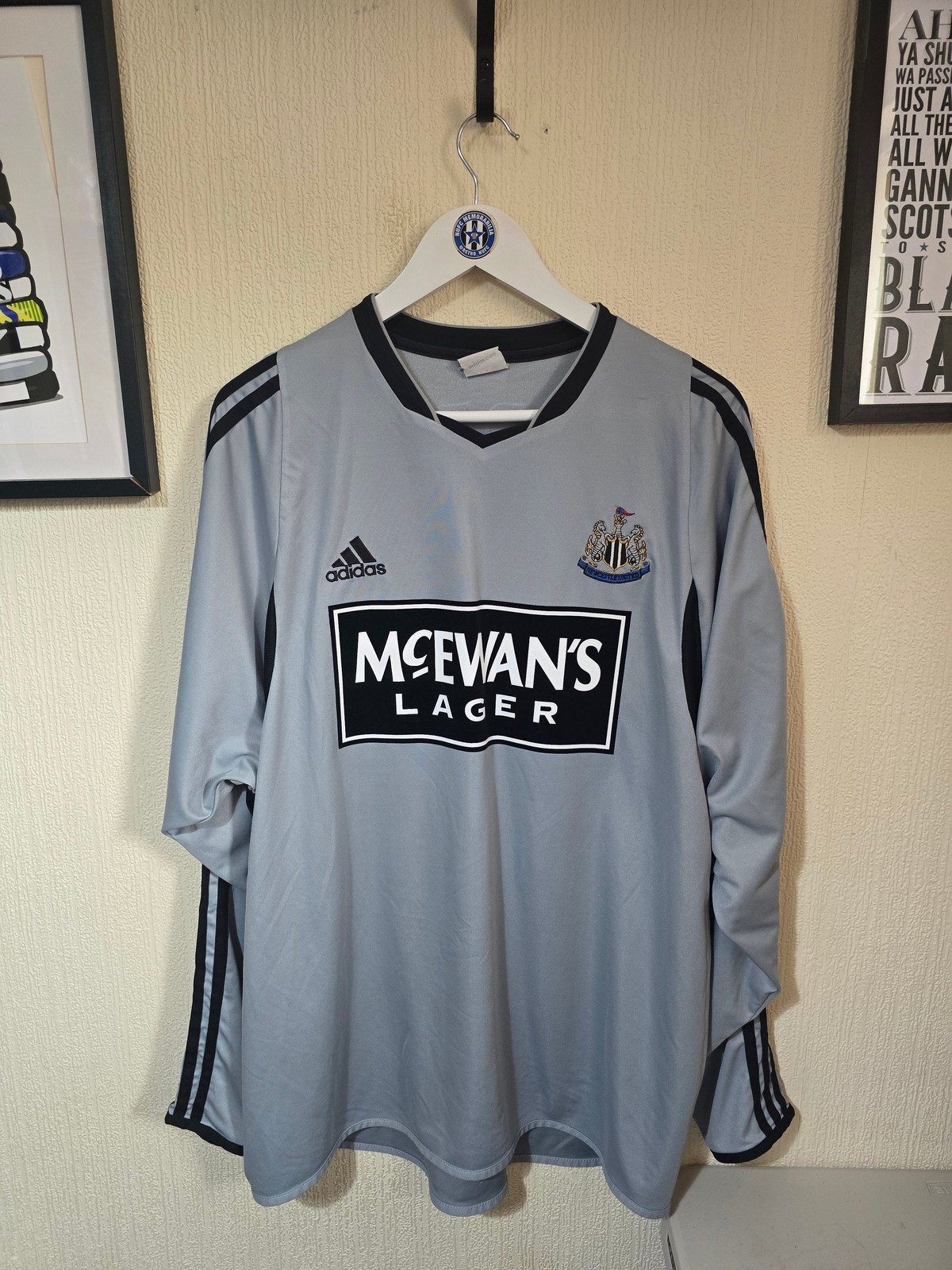 Newcastle United 2004/05 Adidas L/S, Mcewans sponsor away shirt #32 ROBERT - XXL for sale on Ebay