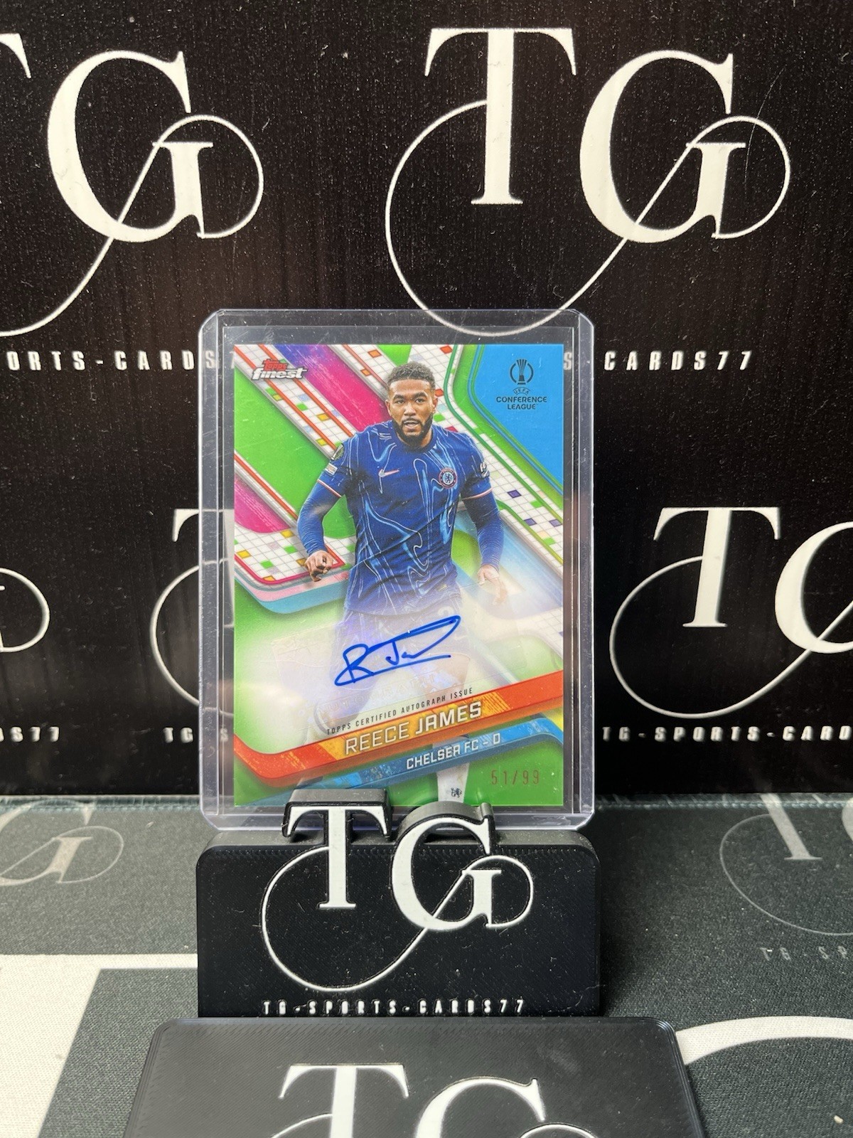 2024/25 Topps Finest Green Auto /99 Reece James Chelsea FC for sale on Ebay
