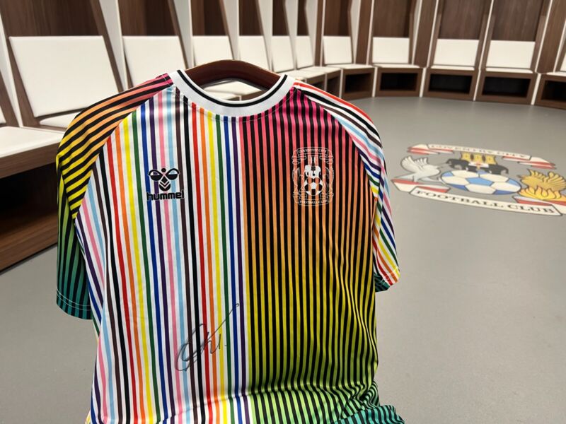 Player worn Coventry City Equality shirt, 2023-24, signed by JAKE BIDWELL for sale on Ebay