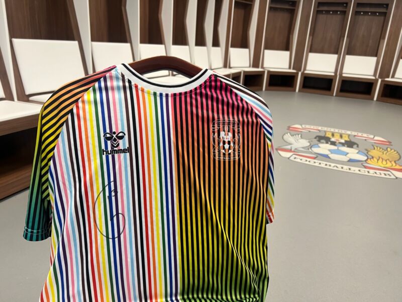 Player worn Coventry City Equality shirt, 2023-24, signed by JAY DASILVA for sale on Ebay