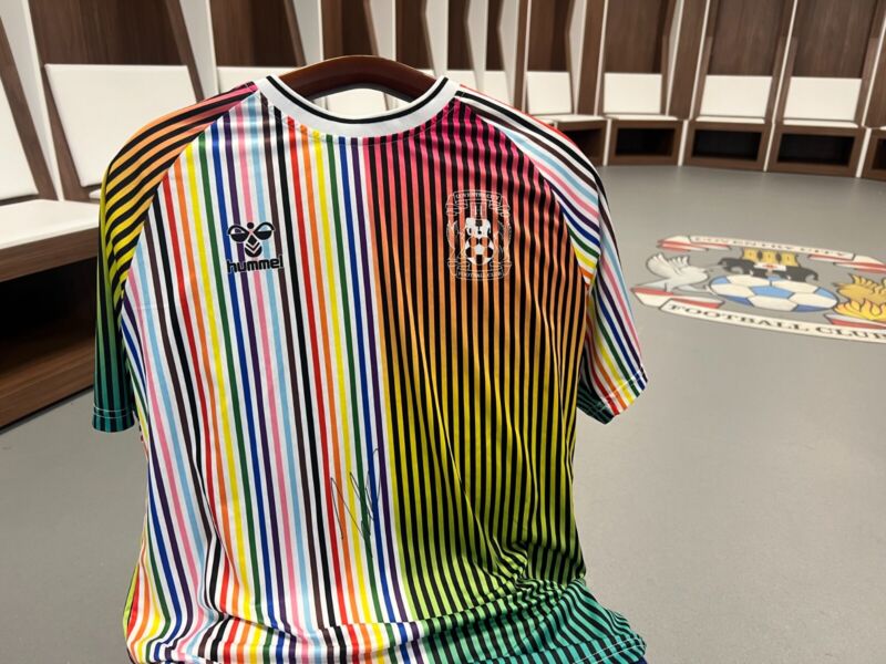 Player worn Coventry City  Equality shirt, 2023-24, signed by Joel Latibeaudiere for sale on Ebay