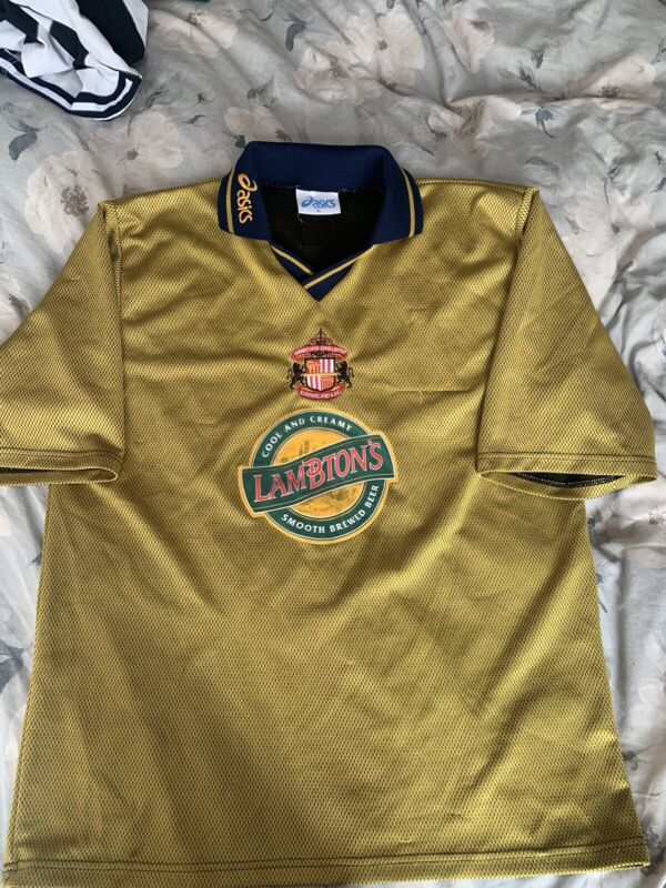 Vintage Genuine Ultra Sunderland Football Gold Shirt 1997 Away Xl for sale on Ebay