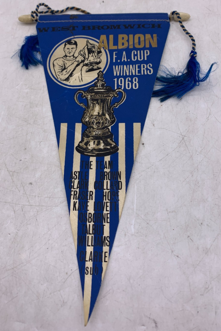 VINTAGE Football West Bromwich Albion 1968 FA Cup Winners Millar Pennant for sale on Ebay