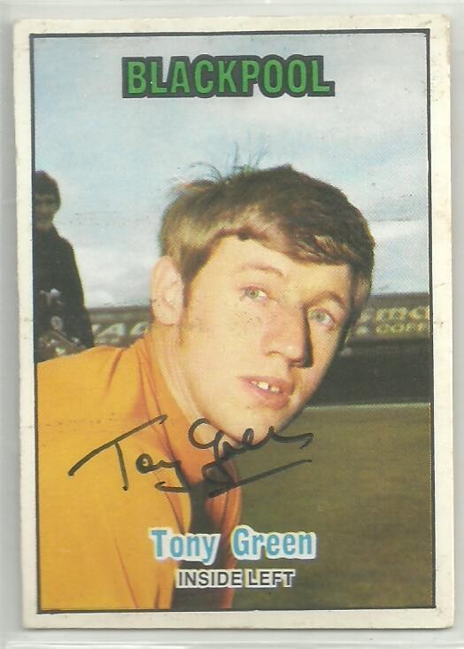 Tony Green - BLACKPOOL - Signed 1970-71 A & BC Gum Card for sale on Ebay