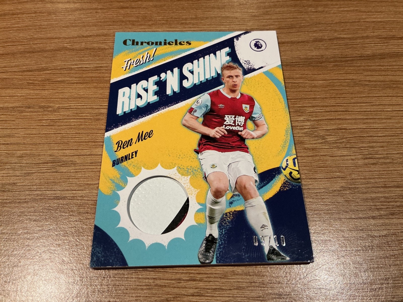 BURNLEY BEN MEE RISE N SHINE PATCH CARD 09/10 for sale on Ebay