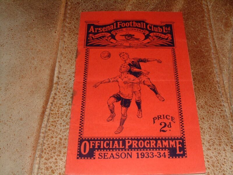1933/34 Arsenal v Middlesbrough Division 1 Programme - Champions for sale on Ebay