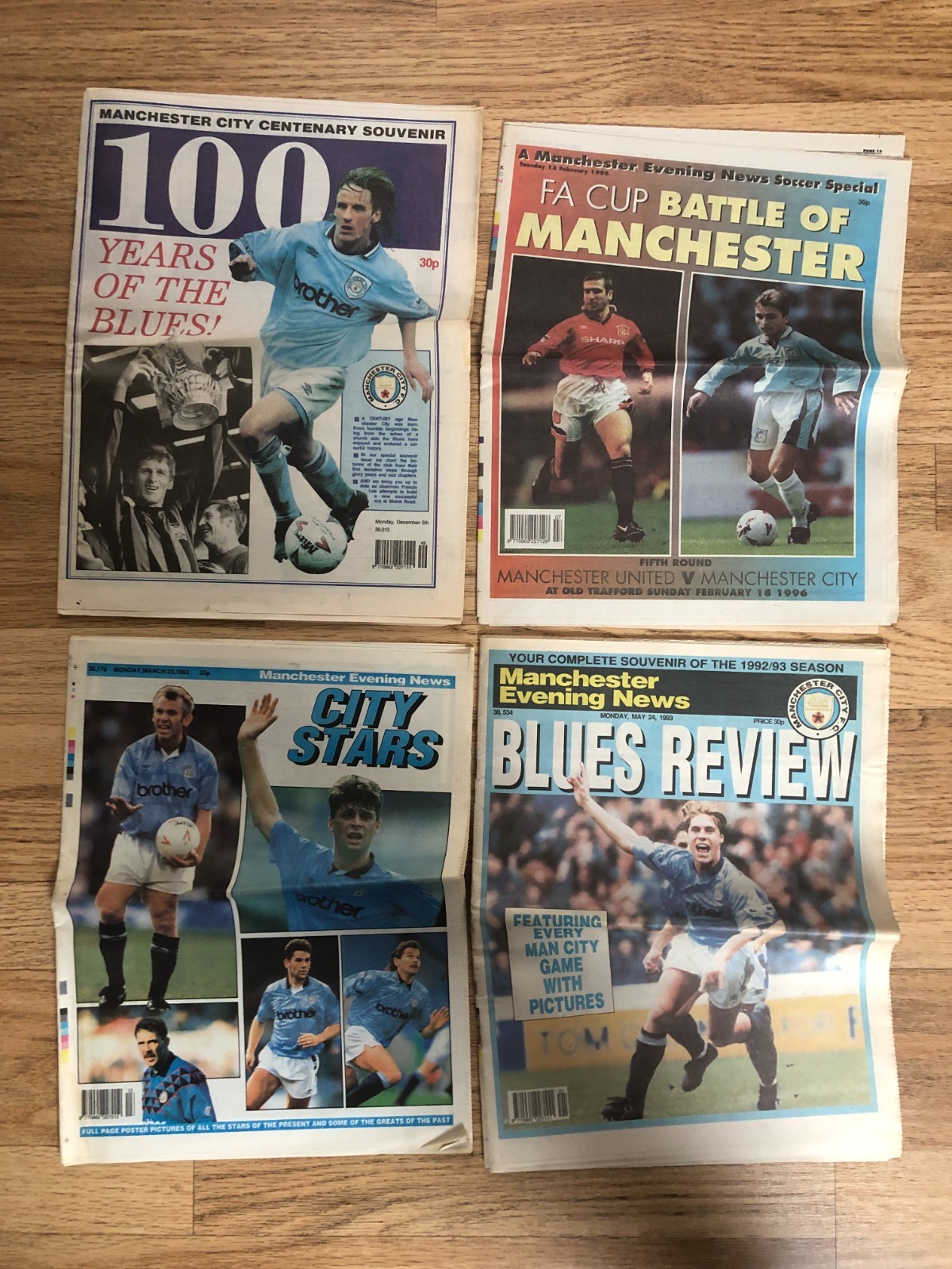 Manchester City 1992/3 Manchester Evening news celebrations for sale on Ebay