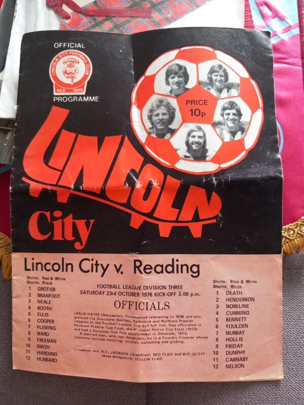 LINCOLN CITY V READING 76-7 SIGNED BY ROBIN FRIDAY CULT HERO for sale on Ebay