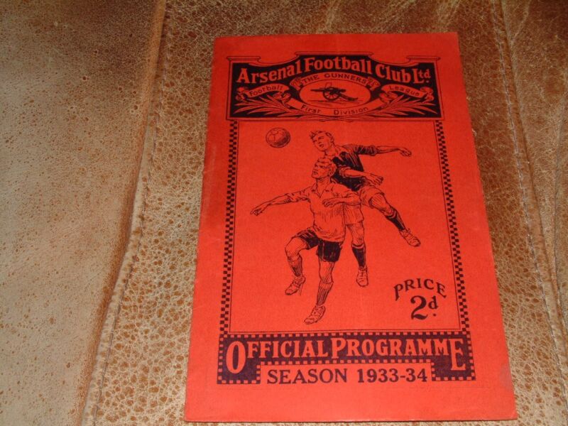 1933/34 Arsenal v Leicester City Division 1 Programme - Champions for sale on Ebay