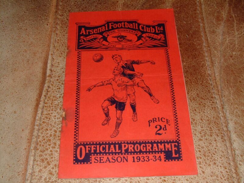 1933/34 Arsenal v Birmingham Division 1 Programme - Champions for sale on Ebay