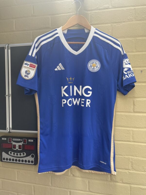 Leicester City 23-24 Home Football Shirt Mens Medium #9 Vardy for sale on Ebay