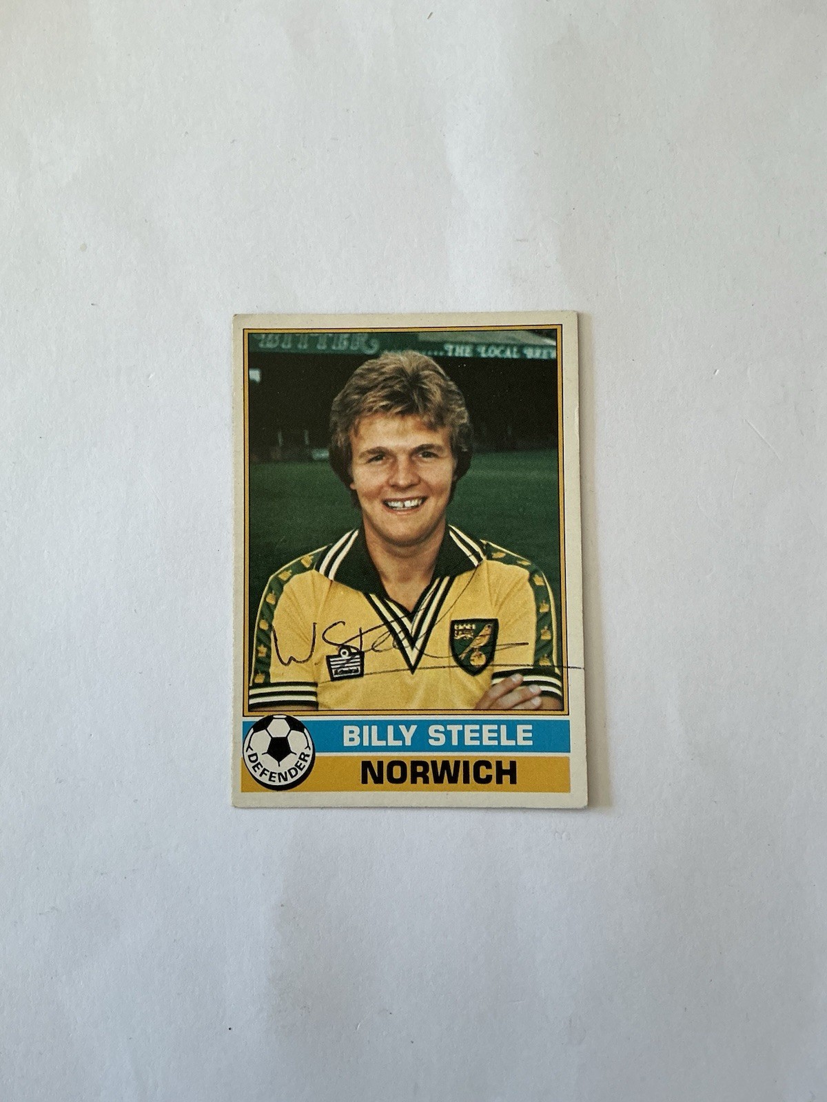 BILLY STEELE  Norwich City  Signed Topps Card. for sale on Ebay
