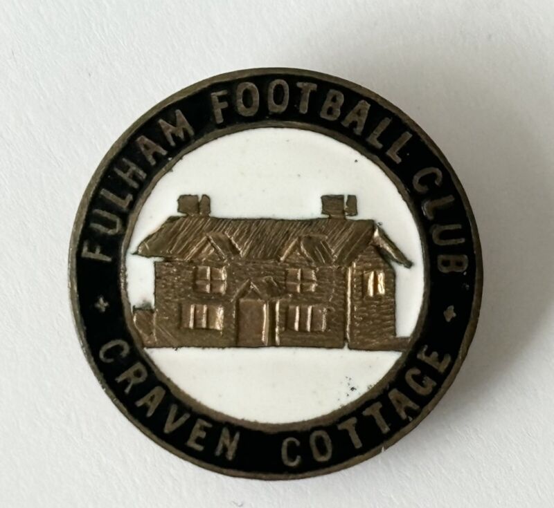 Scarce Vintage Fulham Football Club Craven Cottage Enamel Pin Badge Buttonhole for sale on Ebay