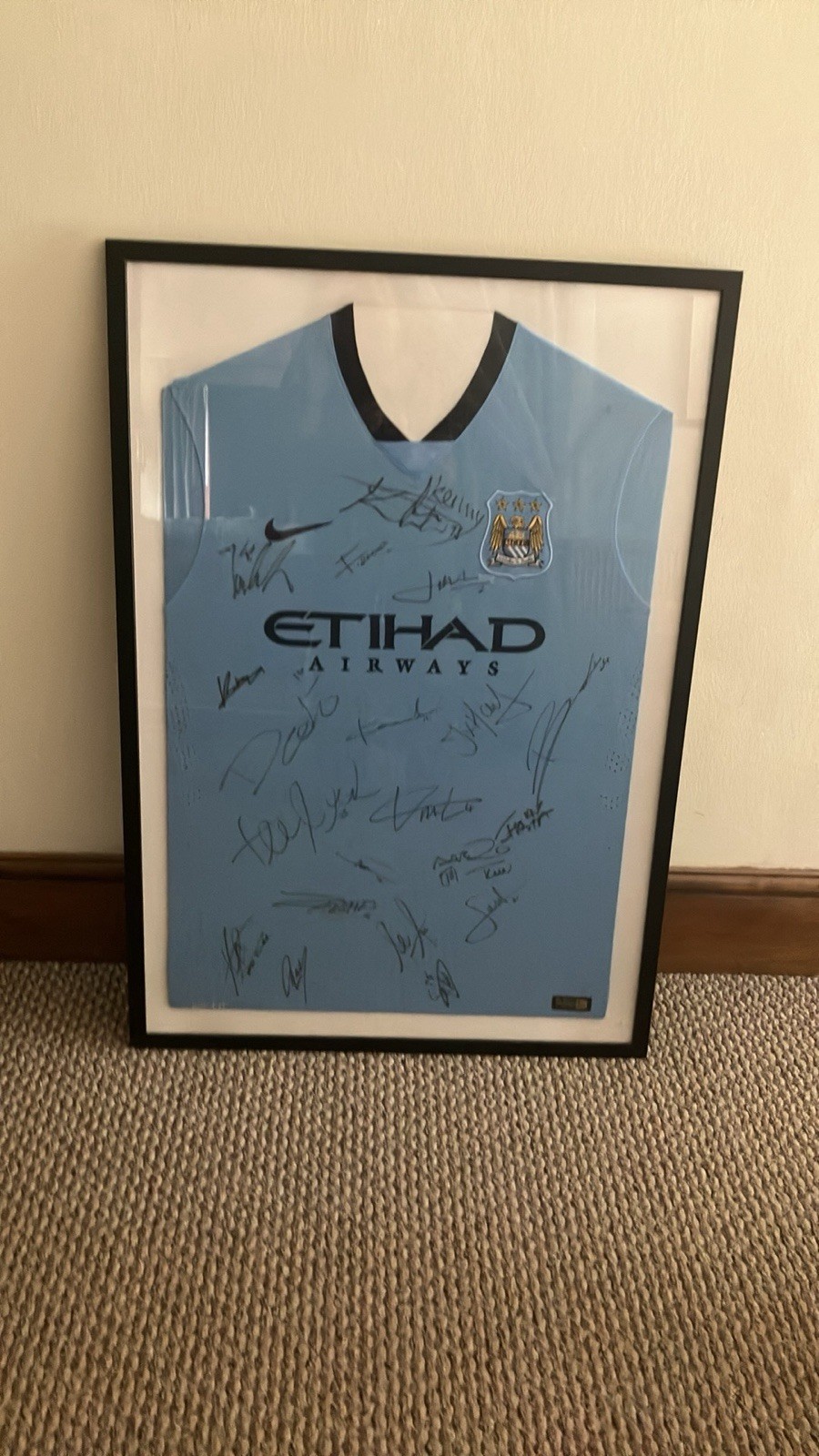 Manchester City Football Club Shirt 2014 all Team signed &  Framed for sale on Ebay