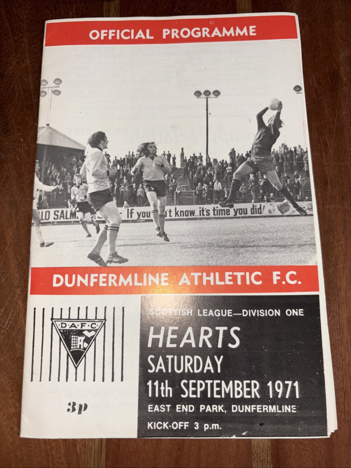 Dunfermline Athletic FC v. Hearts FC SL Div. 1 Match Programme: 11.09.1971 for sale on Ebay