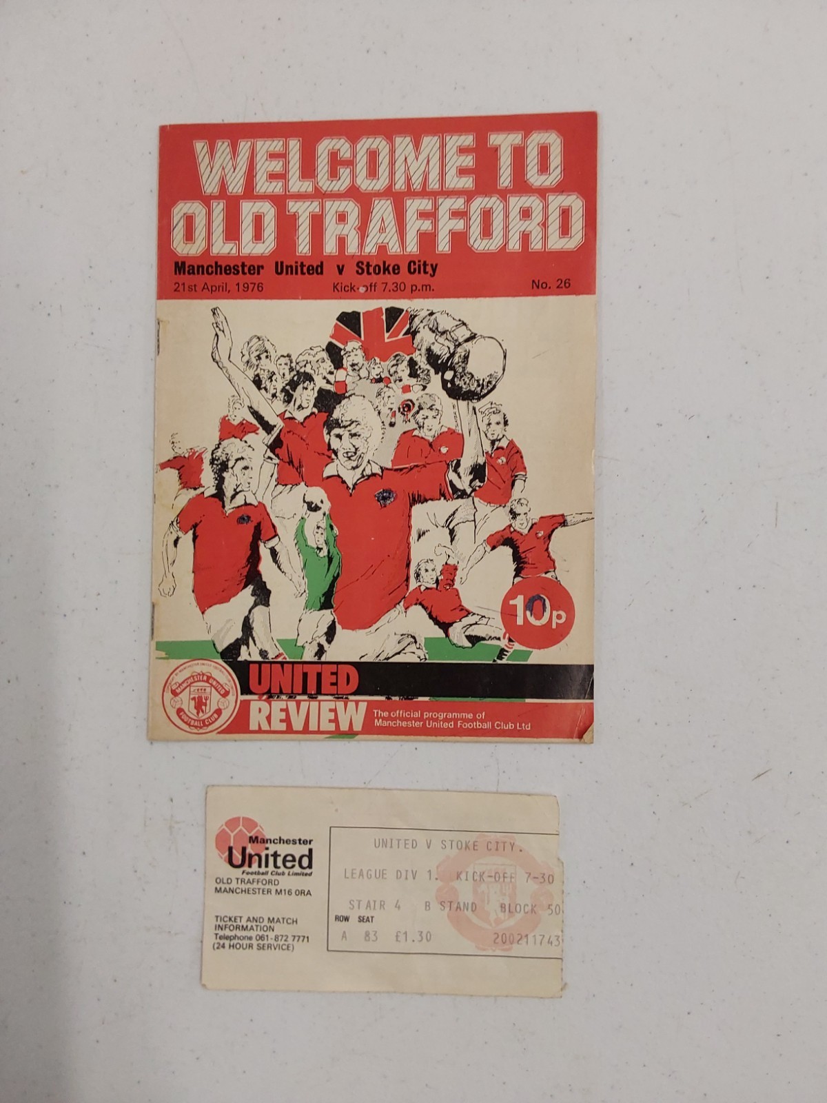 75/76 MANCHESTER UNITED V STOKE CITY Programme & Ticket  for sale on Ebay