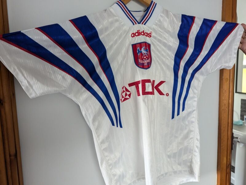 Crystal Palace Away football shirt 1996 - 1997 Adidas White Blue Adults M for sale on Ebay