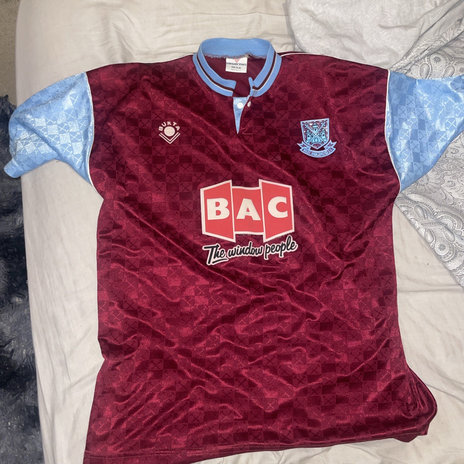 Original West Ham Home Jersey. 1990 for sale on Ebay