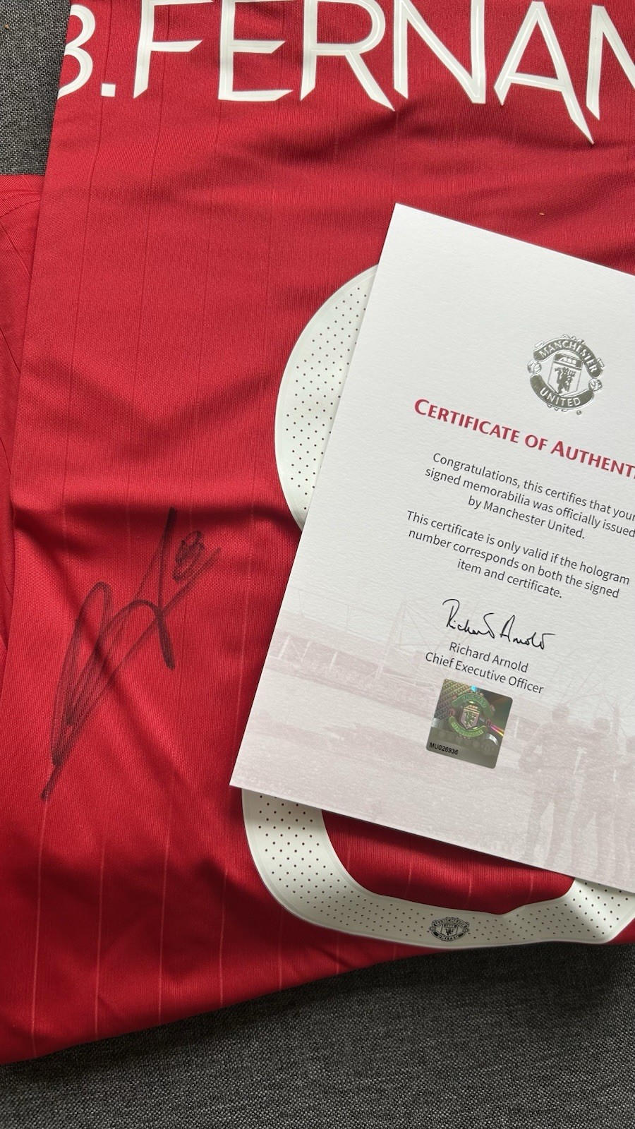Authentic Certified Bruno Fernandes Manchester United Shirt for sale on Ebay