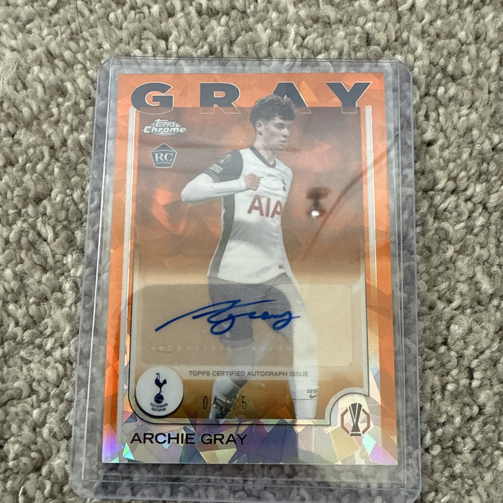 Topps Chrome Sapphire UCC Archie Gray /25 Auto RC Tottenham Hotspur  for sale on Ebay