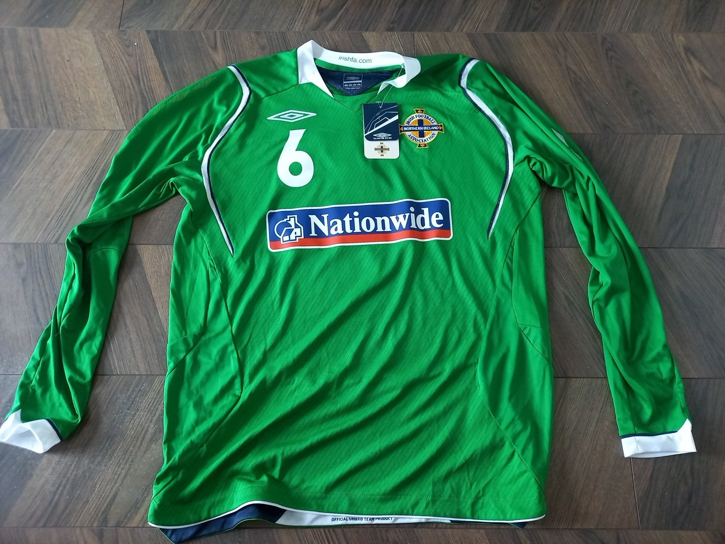 NEW Northern Ireland  MATCH ISSUE Shirt 2008 L/S J EVAN MANCHESTER UNITED PLAYER for sale on Ebay