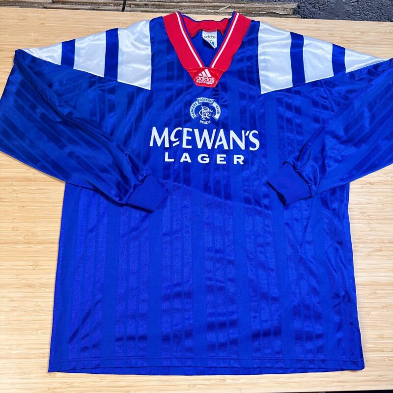 Adidas Rangers Player Issue 1992-94 Home Long Sleeve Football Shirt Jersey 44/46 for sale on Ebay