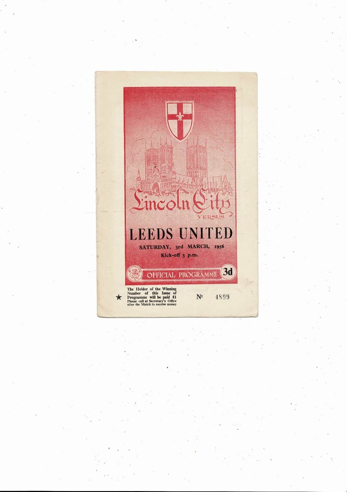 1955/56 Lincoln City v Leeds United Football Programme for sale on Ebay