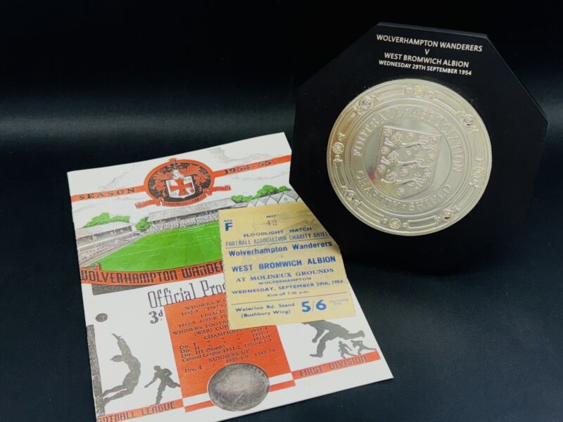 FA CHARITY SHIELD Trophy 1954 Wolves v West Brom Plus Replica Programme Ticket for sale on Ebay