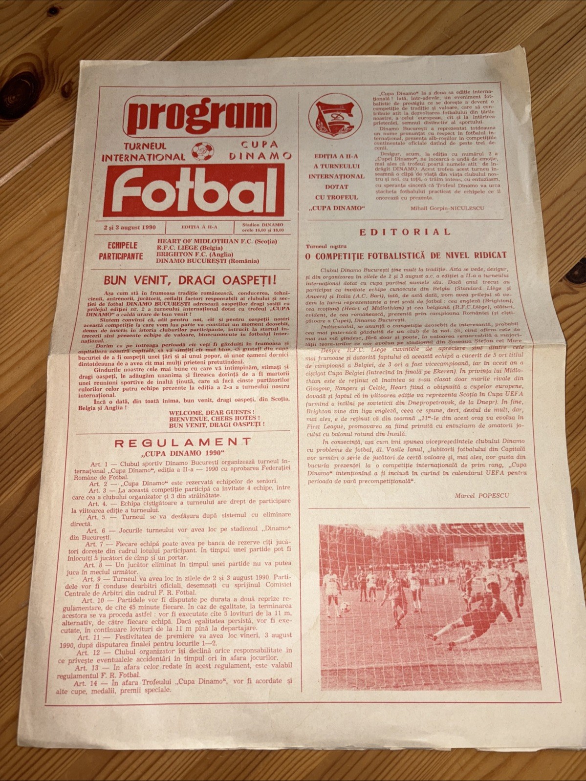 Dynamo Bucharest Tournament A3 Programme: Hearts, Brighton & RFC Liege: 2-3.8,90 for sale on Ebay