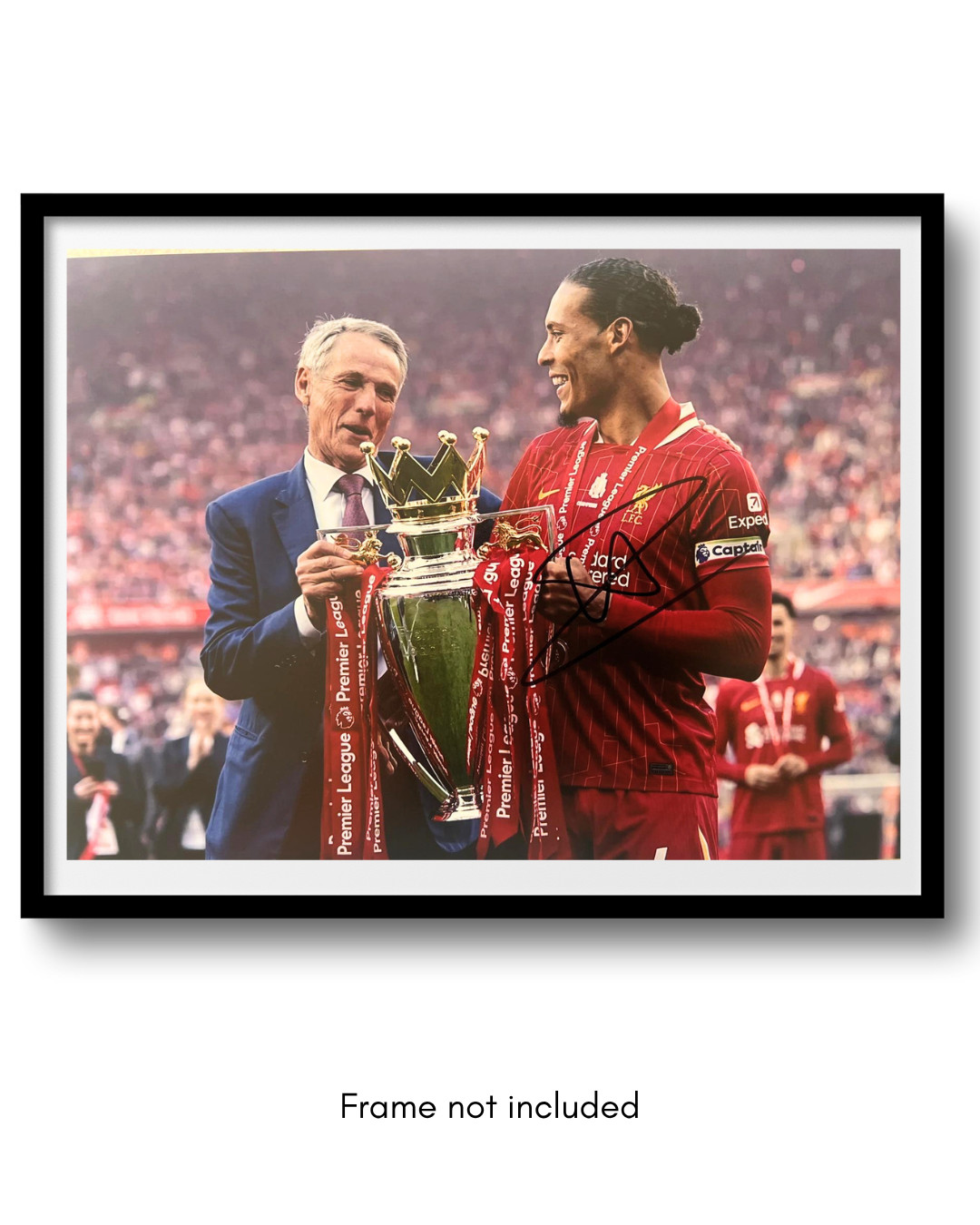 Virgil Van Dijk Hand Signed Liverpool NEW STOCK Captain Trophy Photo 12x8 + COA for sale on Ebay
