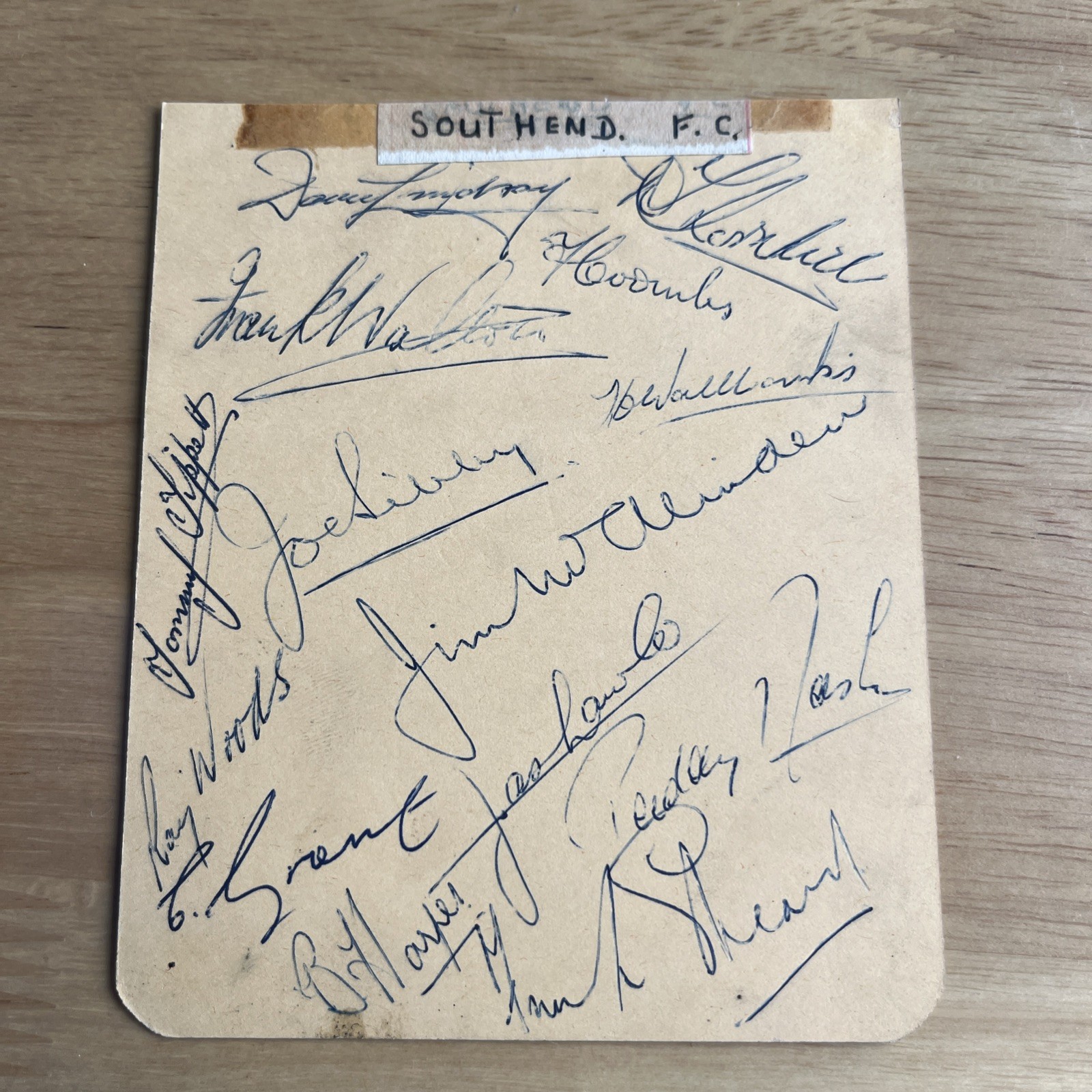 Southend Utd And West Ham Back room Staff Vintage Autographed Album Page 1950-51 for sale on Ebay