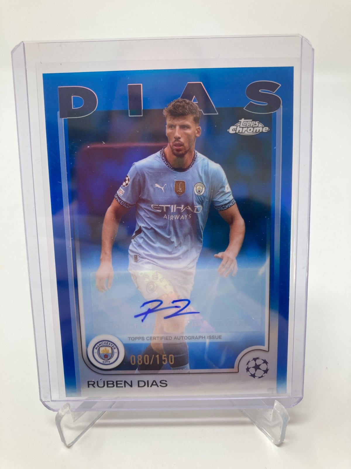 TOPPS CHROME  24/25 RUBEN DIAS MANCHESTER CITY AUTO 80/150. for sale on Ebay
