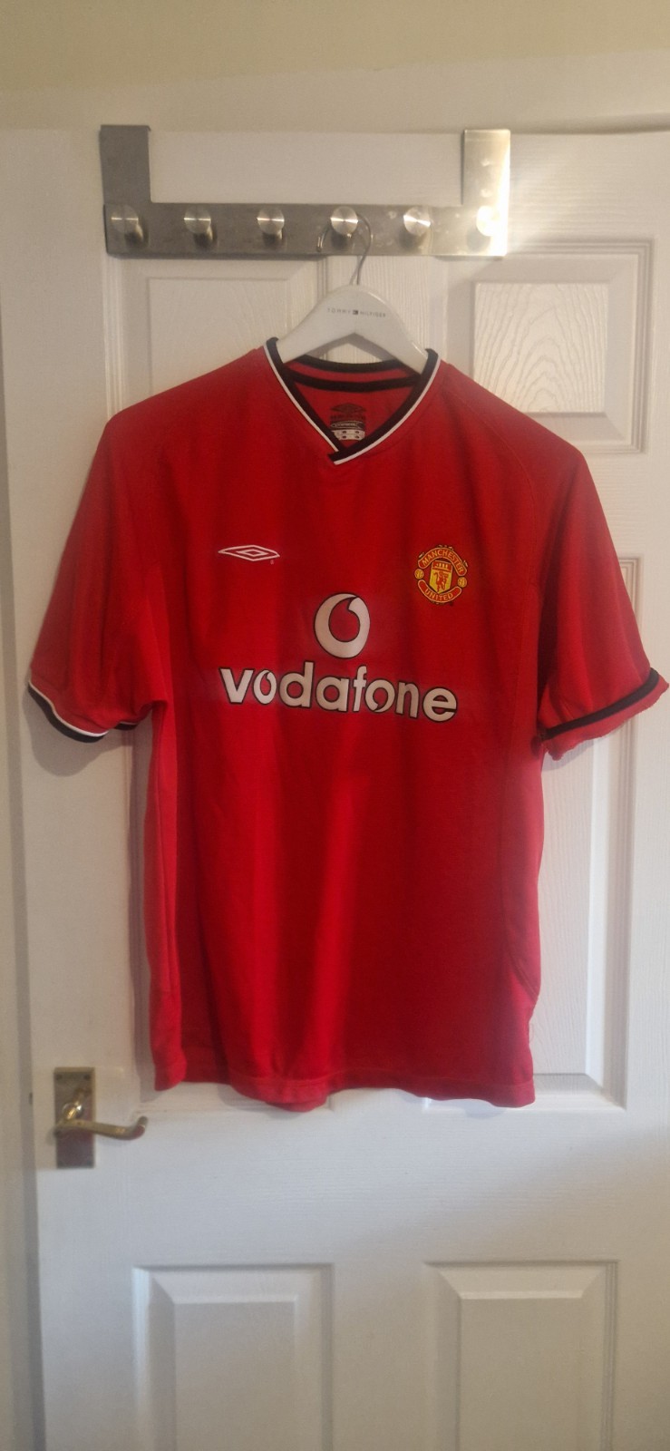 MANCHESTER UNITED HOME FOOTBALL SHIRT 2000/2001 UMBRO VODAFONE SIZE LARGE for sale on Ebay