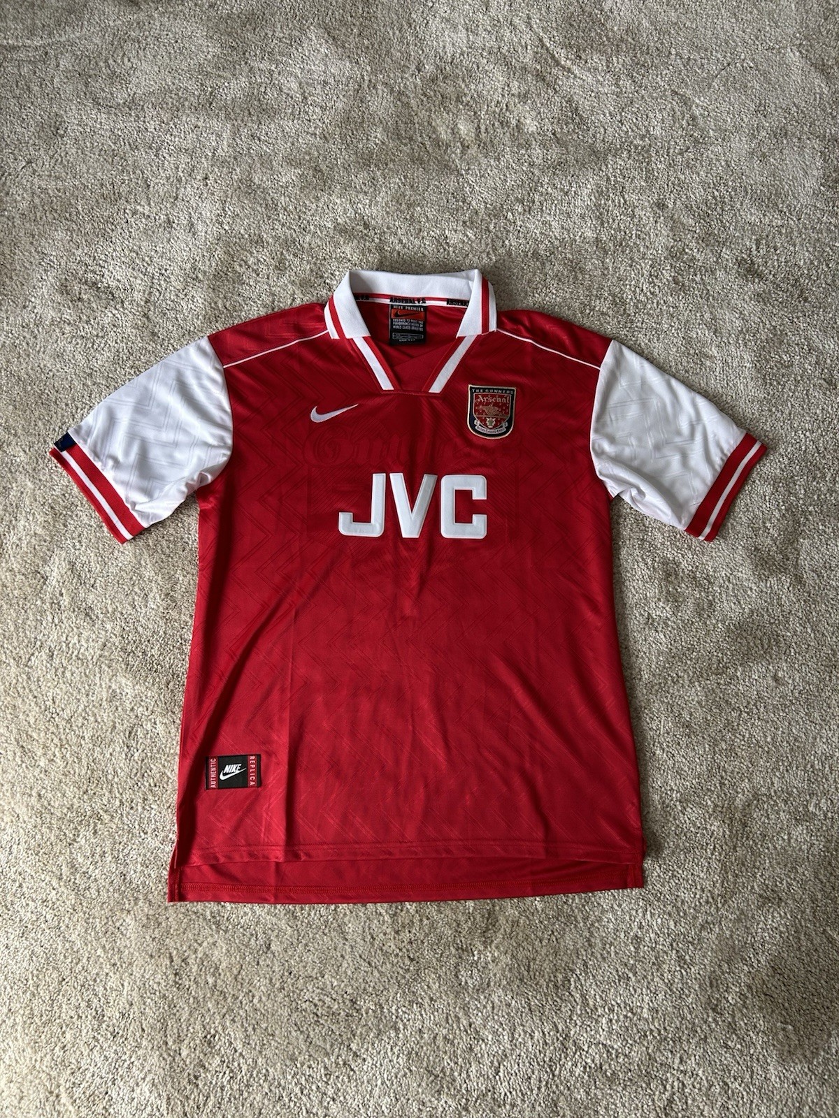 Arsenal FC Home Shirt 1996-98 Red Size XL perfect condition  for sale on Ebay