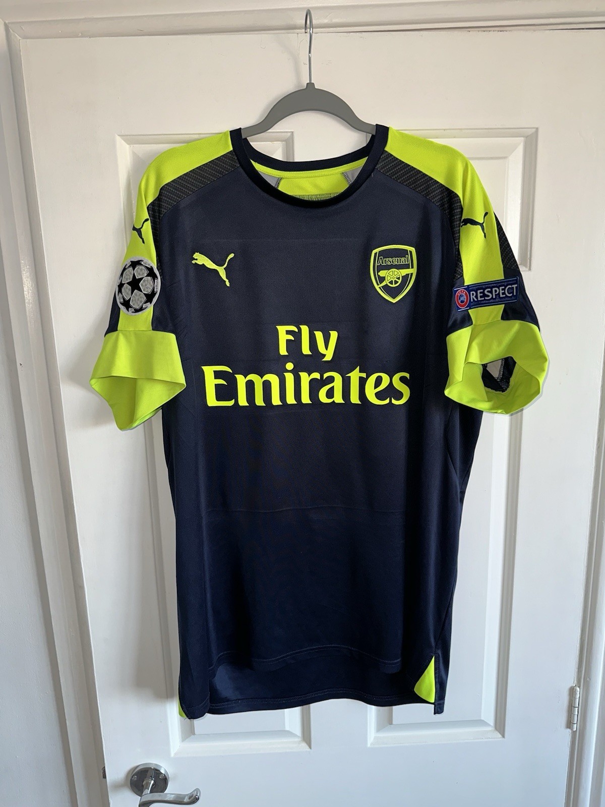 Arsenal Third Shirt 2016/17, Size XL, Ozil 11 + UCL Patches for sale on Ebay