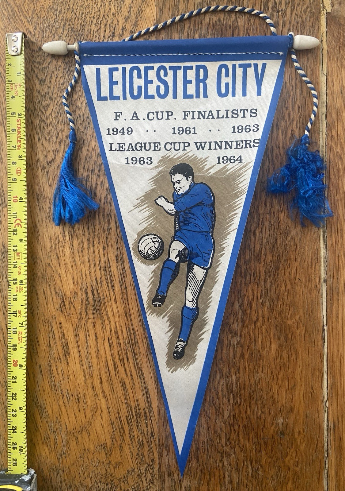 1960s LEICESTER CITY Pennant - FA & Lge Cup honours.  27cm x 16cm. Excellent. for sale on Ebay